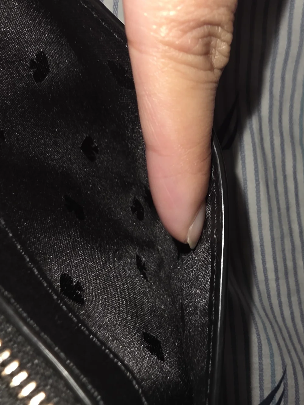 kate spade Black Quilted Leather Zip Card Holder